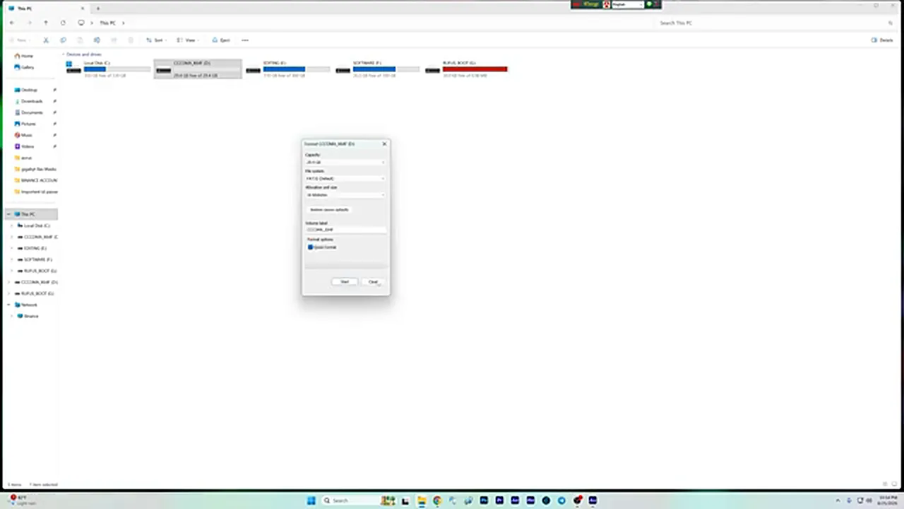 ASUS BIOS update ASUS BIOS update - formatting the pen drive with the FAT32 file system