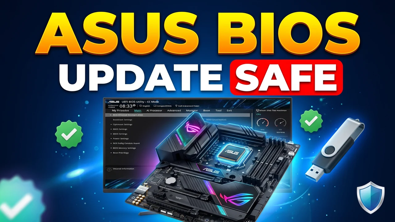 ASUS BIOS update - safe motherboard BIOS update with EZ Flash and glowing BIOS chip