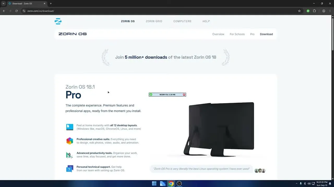 Install Zorin OS Without USB Download Zorin OS Core ISO from the official Zorin OS website to install Zorin OS without USB