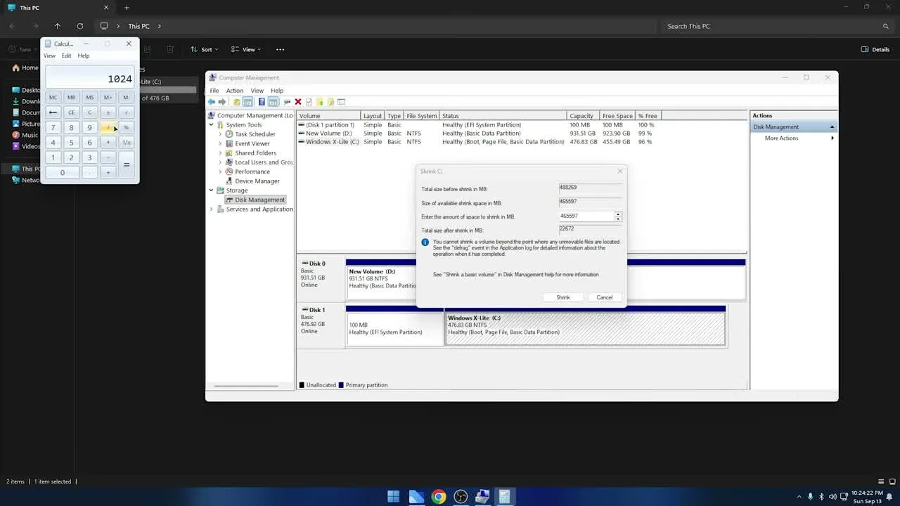 Install Zorin OS Without USB Shrink a volume by 4096 MB in Disk Management to make space for the Zorin OS installer partition