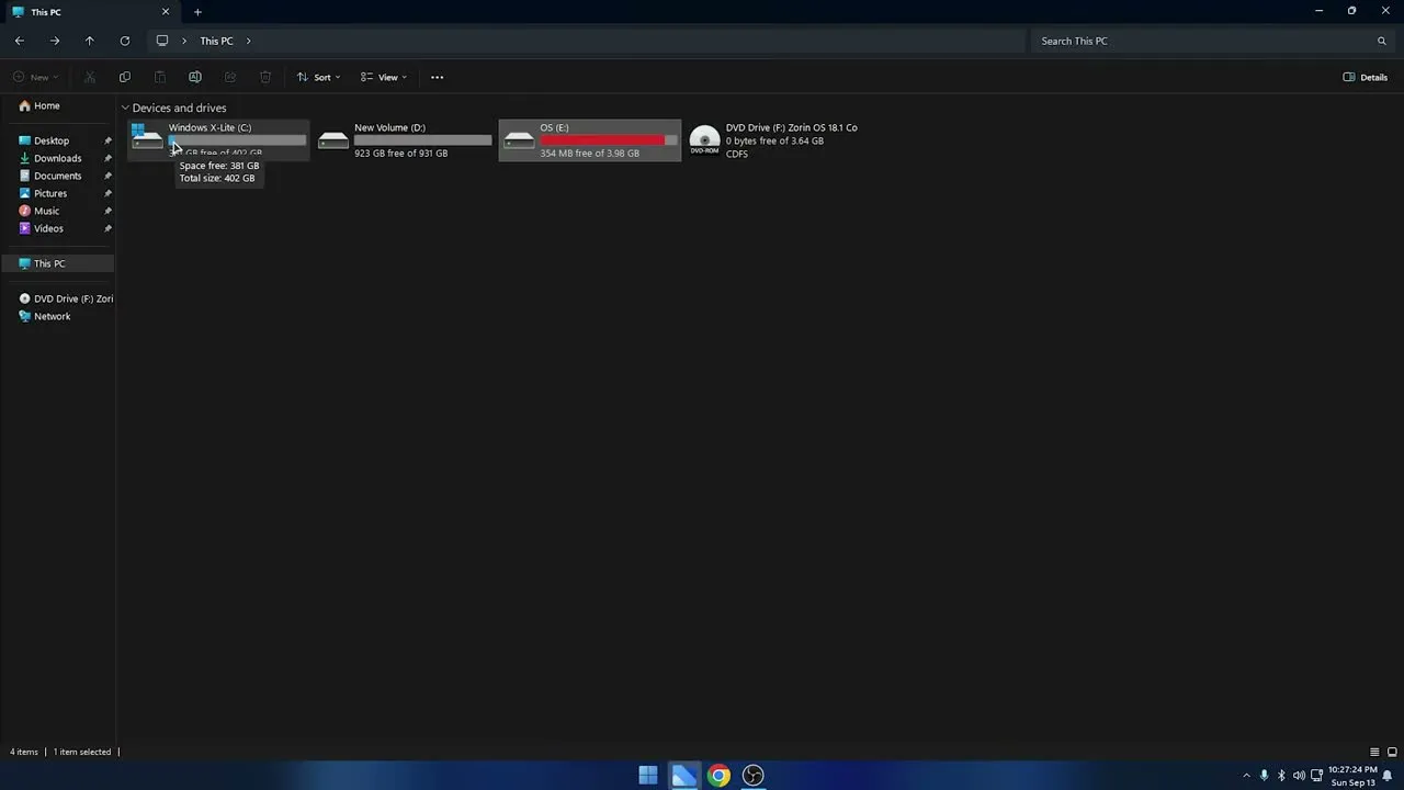 Install Zorin OS Without USB Copy the Zorin OS ISO files to the new OS drive shown in This PC
