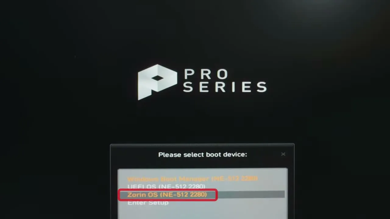 Install Zorin OS Without USB Select Zorin OS from the boot menu to start Zorin OS after installation