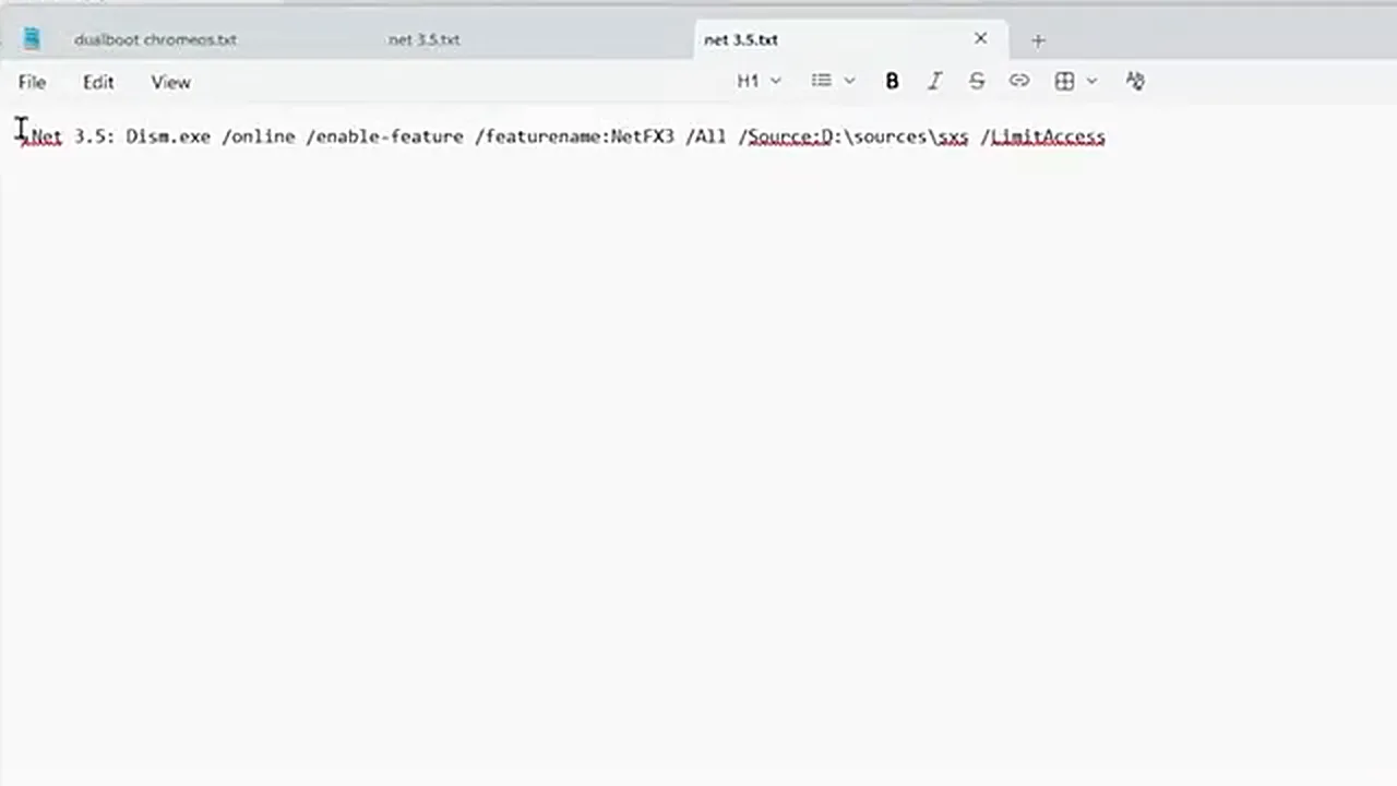 Install Windows 11 26H2 Install Windows 11 26H2 - the .NET Framework 3.5 DISM command used after installation