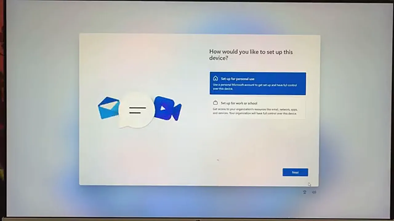 Install Windows 11 26H2 Install Windows 11 26H2 - choose set up for personal use