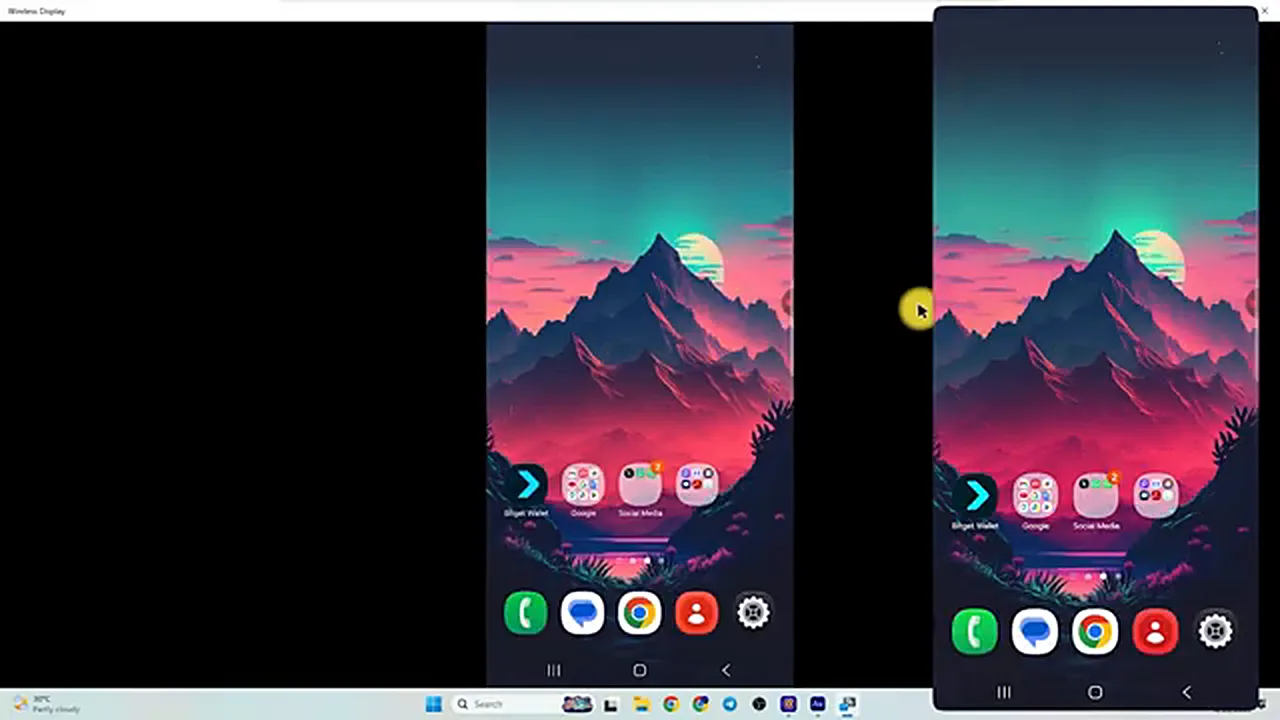 mirror phone screen to PC mirror phone screen to PC - the phone home screen mirrored on the PC display