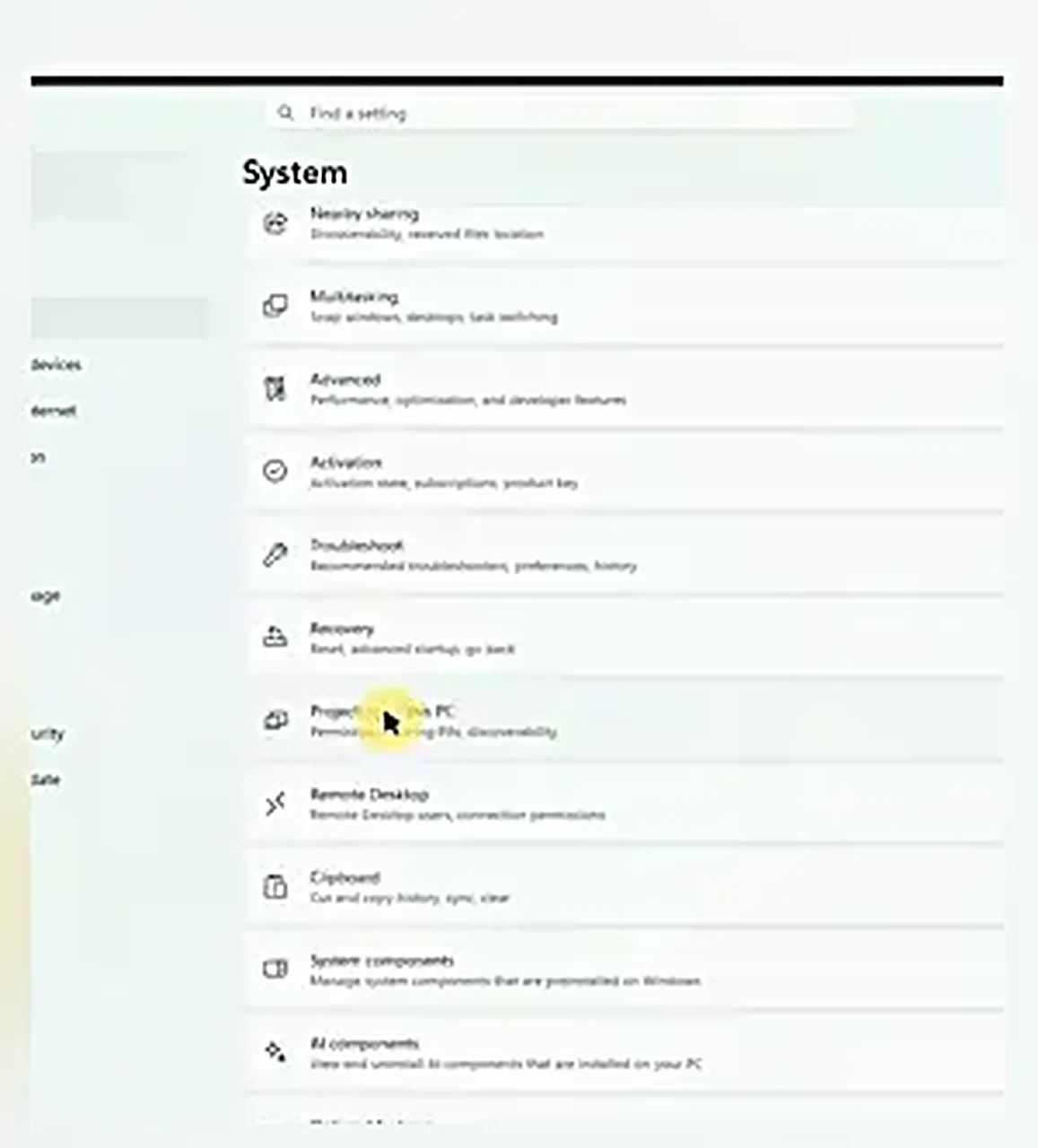 mirror phone screen to PC mirror phone screen to PC - the Windows Settings System page