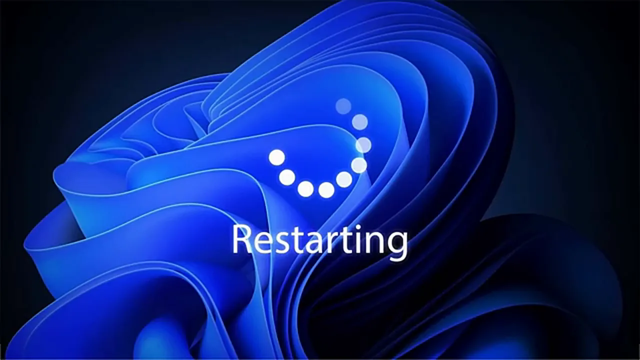 Windows 11 26H2 features - the Restarting screen with the new single-circle loader
