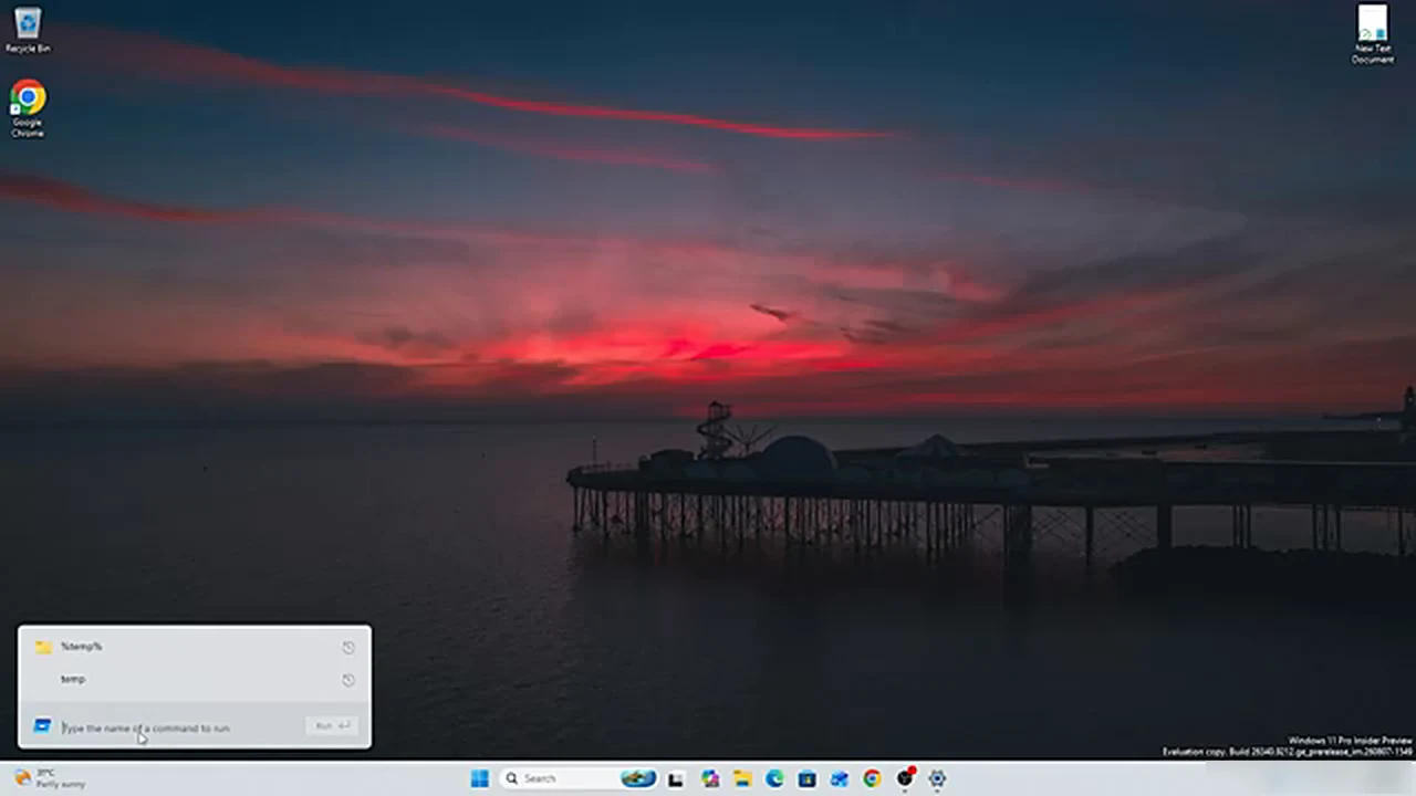 Windows 11 26H2 features - the redesigned Run dialog with command history